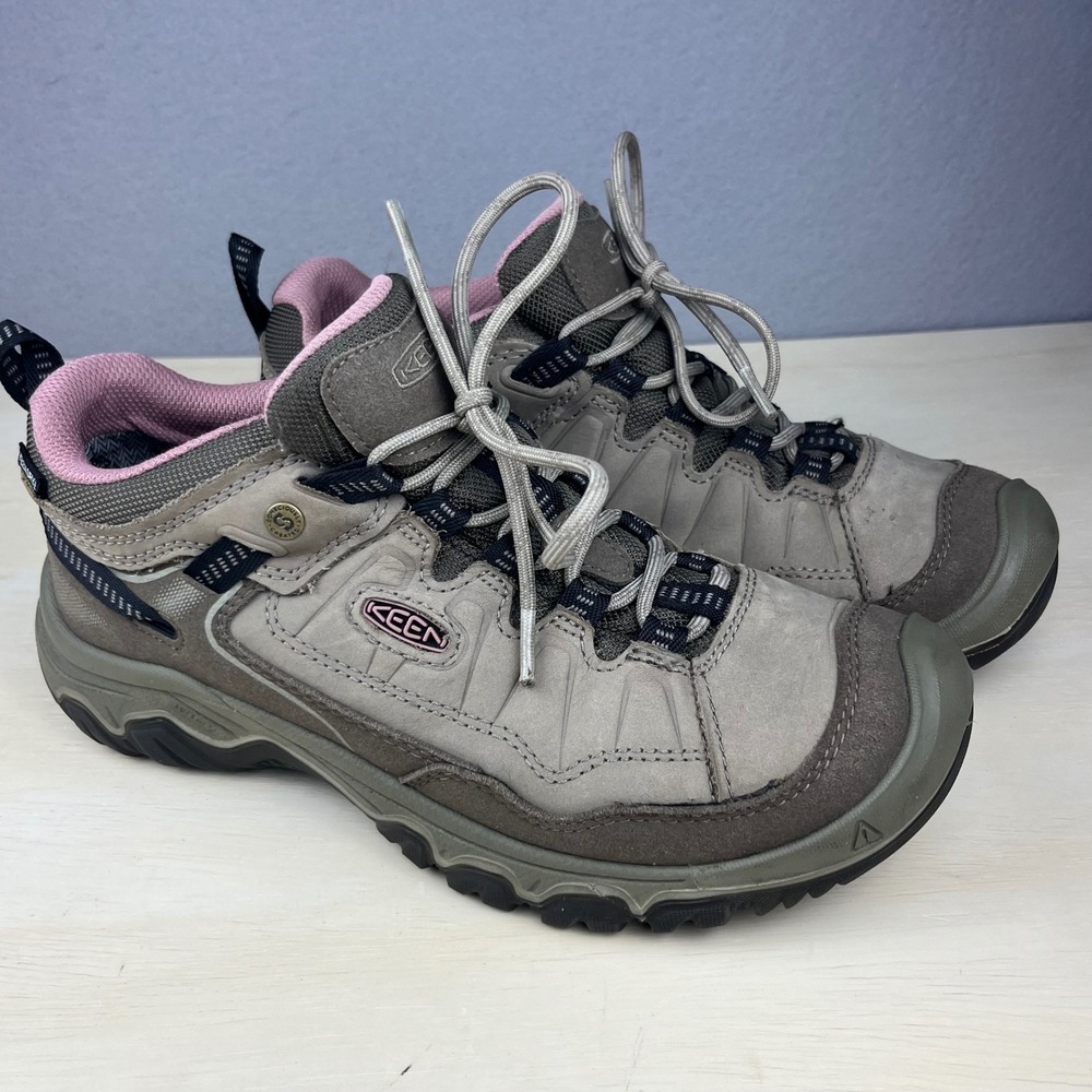 Keen Targhee II Waterproof Hiking Shoes Gray Pink Leather Low 1028993 Womens 8.5